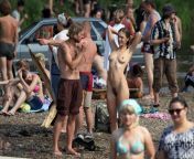 skinny whore is not ashamed to pose naked in front of the public.jpg from naked in front of