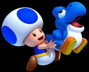 baby yoshi with blue toad.png from aimi yoshi