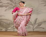 light pink saree in organza 1701333821nfh 31692 1.jpg from pink saree