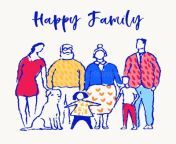 happy big full family standing together father mother sister brother grand mother grand father dog hand drawn vector 190835683.jpg from ခလေးအောကားan grand mother and son sex