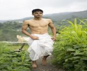 kleiner indischer fach junge der auf einem weg neben feldfrüchten dem feld spaziert ein priester während er einen weißen dhoti 236930185.jpg from dhoti penis