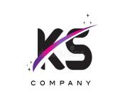ks k s black letter logo design purple magenta swoosh stars 91238180.jpg from ks k