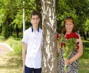mom bouquet red flowers son standing near birch tree park area summer mom bouquet 121648170.jpg from 200kb ka son and mom xxx viedo