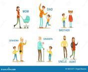happy big family members set grandma grandpa aunt uncle mother father brother sister vector illustration happy big family 160512271.jpg from uncle and sis