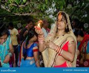 indian women offering her prayers fruits bundle bananas festival chhath puja ancient hindu kolkata 132607530.jpg from indian aunty banana in father sex video