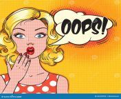 oops bubble surprised woman face open mouth vector illustration 64333959.jpg from oops open