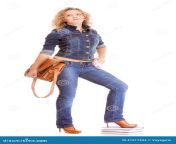 denim fashion full length student girl blue jeans bag books education college university casual woman stylish pants 41517234.jpg from college student jeans pant