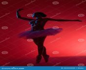 full length sexy young fit ballerina naked breast pink tutu pointe shoes dancing gracefully against red background 265353938.jpg from without cloth boobs showing dance