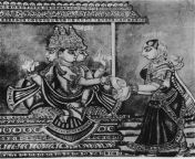 lord brahma and adhiti 19th century illustration.jpg from aditi and