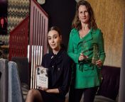 bespoke textiles founder katie young gerald with awards and the textile touch book.jpg from school unifam pussy twists