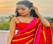 shraddha kapoor in a red saree by yam india.jpg from shradhya