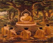 5 buddha sermon buddhism.jpg from pure nuddism painting