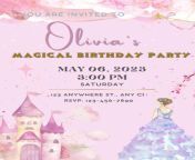 pink and gold magical princess birthday party invitation rln3od.jpg from cambodian puerto rican beauty mp4