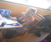 busty cleavage pictures customer with big tits at a restaurant 02.jpg from shopping in boobs showing scen