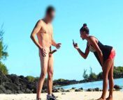 qf9imgmdqyxb1.jpg from voyeur catches exhibitionist girlfriend walking naked on public beach