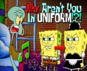 maxresdefault.jpg from spongebob why arent you in uniform here is the more fun version than what the on tik tok got mp4