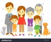 stock vector family mother father daughter son grand mother grand father cat dog full length 142786204.jpg from ခလေးအောကားan grand mother and son sex
