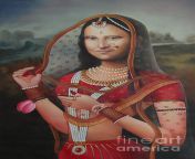 queen monalisa indian mona lisa handmade painting oil color canvas artist india a k mundra.jpg from indian oh mona