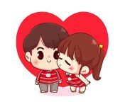cute girl kissing her boyfriend happy valentine cartoon character illustration 56104 381.jpg from cute kiss her boyfriend in bus