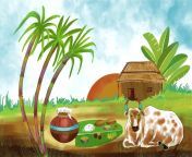 happy pongal holiday harvest festival tamil nadu south india greeting card design 1035 26271.jpg from tamil local village free