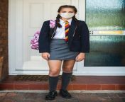 girl wearing mask going school new normal 53876 97675.jpg from desi school remove skirt mms boobs nipple press sex