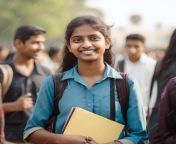 south indian college girl student blue shirt holds yellow folder smiles 905085 6 jpgw2000 from south indan college gi