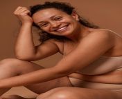 attractive nude african american woman underwear smiles toothy smile looking camera body positivity self acceptance confidence body love concept with copy ad space 328764 6631.jpg from nud african