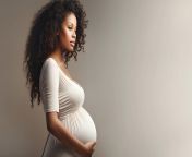 banner afro american pregnant woman white dress holding hands gently her precious belly 96943 2124.jpg from pregnant precious black pregnant