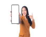 beautiful asian young woman excited surprised girl showing smart phone with blank screen white screen isolated white background mock up image 34263 1094.jpg from garl imaje and phone no