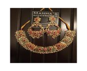 21 multi colour nauratan necklace set 1.jpg from nauartn