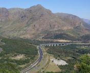 view of new road into huguenot toll tunnel south africa.jpg from afrikanx