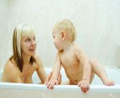 8790873 mother and her son in the bathroom.jpg from mom joined son bathing