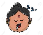 131479591 vector cartoon illustration indian aunty is sleeping isolated on white background.jpg from sleep mom indian aunty in saree fuc