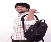 indian boy with school bag hd photo.jpg from photosk