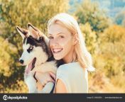 depositphotos 240835554 stock photo this girl loves her siberian.jpg from जानवर और लडक¥