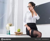depositphotos 177193878 stock photo young sexy teacher stockings sitting.jpg from the class hot