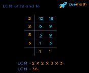 lcm of 12 and 18 by division method.png from 12 and 18 y