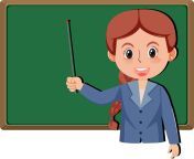 young woman teacher teaching cartoon character free vector.jpg from cartoon teach