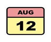 vector august 12th date on a single day calendar.jpg from 12 august