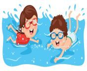 kids swimming wearing goggles vector.jpg from swim
