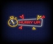 hurry up neon signs style text free vector.jpg from hury hzjjxs