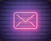 glowing neon line envelope icon isolated on brick wall background vector.jpg from 2248345 jpg