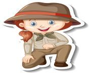 girl in safari outfit cartoon character sticker free vector.jpg from 3188363 jpg