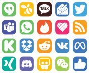 20 simple social media icons such as vk dropbox whatsapp funding and feed icons gradient icons collection free vector.jpg from vk dropbox vid