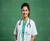 an indian young female doctor isolated on green ai generated photo.jpg from indian young lady doctor