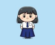 cute junior high school student girl chibi kawaii vector.jpg from junior cute