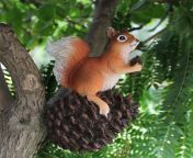 cute garden simulation squirrel statue tree pendant creative animal ornaments pine cone yard decoration resin crafts.jpg from cute yard