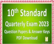 10th standard quarterly exam 2023 2024 original question papers with answer keys time table english medium and tamil medium pdf download.jpg from www tamil tenth videos