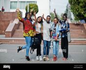 group of five african college students spending time together on campus at university yard black afro friends studying education theme 2a6567c.jpg from black african in uni