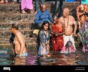 local people have bath in the ganga river varanasi india asia 2b1496p.jpg from open outdoor bath ganga